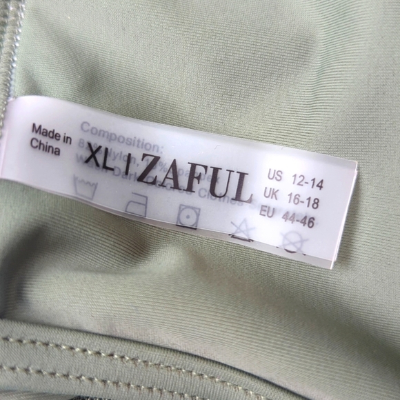 Zaful Green One-Piece Swimsuit Tummy Control - Size 12-14 NWT - Picture 6 of 8